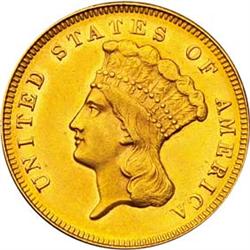 1871 Three-Dollar Gold MS60