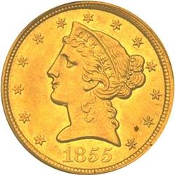 1855-O Half Eagle PCGS AU55
