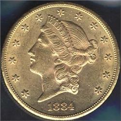 1884-CC Double Eagle AU50