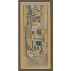 James Whistler Lithograph "Bead-Stringers, Venice" 1905