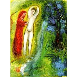 Marc Chagall  Daphne & Chloe Beside Fountain 