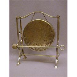 AN EDWARDIAN EPNS DINNER GONG, height  24c...
