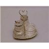 Image 1 : A HEART SHAPED CONDIMENT STAND, with three...