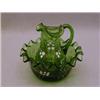 Image 1 : A LATE 19TH CENTURY GREEN GLASS JUG AND BO...