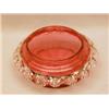 Image 1 : A RUBY GLASS DISH, clear pincered rim, a r...