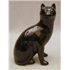 Image 1 : A GLAZED POTTERY MODEL OF A SEATED CAT, wi...