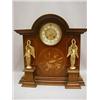 A MAHOGANY EDWARDIAN MANTEL CLOCK, inlaid ...