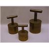 A SERIES OF SEVEN CYLINDRICAL BRASS WEIGHT...