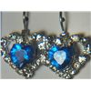 Image 1 : BLUE HEART WITH SIMULATED DIAMONDS