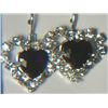 Image 1 : BLACK HEART WITH SIMULATED DIAMONDS