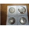 Image 1 : 4 ASSORTED WALKING LIBERTY HALF DOLLARS