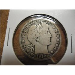1912 BARBER HALF DOLLAR (VERY GOOD)