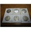 Image 1 : 6 ASSORTED WALKING LIBERTY HALF DOLLARS