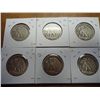 Image 2 : 6 ASSORTED WALKING LIBERTY HALF DOLLARS