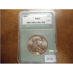 1961 FRANKLIN HALF DOLLAR NTC MS65