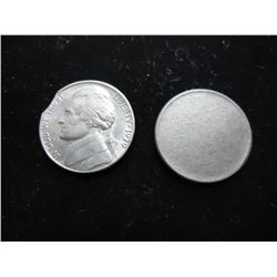ERROR JEFFERSON NICKELS (CLIP & BLANK PLANCHET)