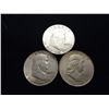 Image 1 : 3 ASSORTED FRANKLIN HALF DOLLARS