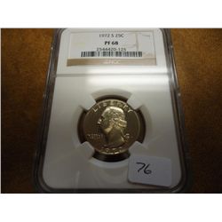 1972-S WASHINGTON QUARTER NGC PF68