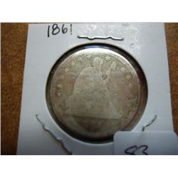 1861 SEATED LIBERTY QUARTER