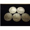 Image 2 : 5 ASSORTED WALKING LIBERTY HALF DOLLARS
