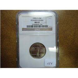 1999-P PENNSYLVANIA QUARTER NGC MS67
