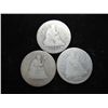Image 1 : 3 ASSORTED SEATED LIBERTY QUARTERS