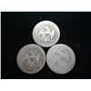 Image 2 : 3 ASSORTED SEATED LIBERTY QUARTERS