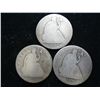 Image 1 : 1858,58-O & 76-S SEATED LIBERTY HALF DOLLARS