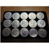Image 1 : 15 ASSORTED 40% SILVER KENNEDY HALF DOLLARS