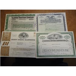4 STOCK CERTIFICATES SEE DESCRIPTION
