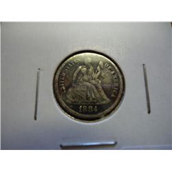 1884 SEATED LIBERTY DIME (EXTRA FINE)