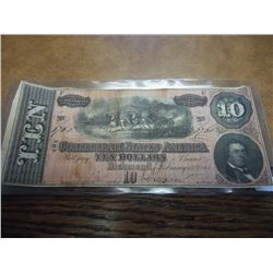 $10 CONFEDERATE STATES OF AMERICA CURRENCY