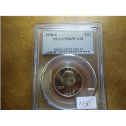 1970-S WASHINGTON QUARTER PCGS PR69 CAM