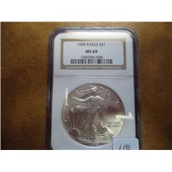 1999 AMERICAN SILVER EAGLE NGC MS69
