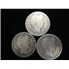 Image 1 : 1906,07 & 07-O BARBER HALF DOLLARS