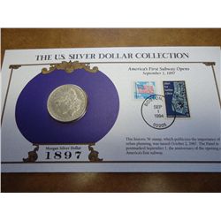 1897 MORGAN SILVER DOLLAR AND STAMP SET