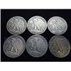 Image 2 : 6 ASSORTED WALKING LIBERTY HALF DOLLARS