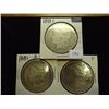 Image 1 : 1881,81-S & 98 MORGAN SILVER DOLLARS
