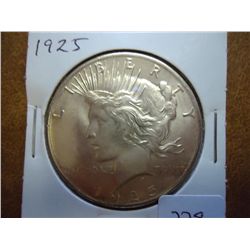 1925 PEACE SILVER DOLLAR (UNC)