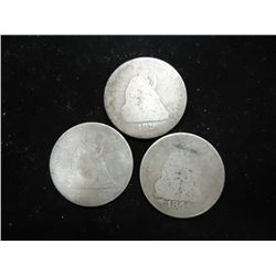 3 SEATED LIBERTY QUARTERS