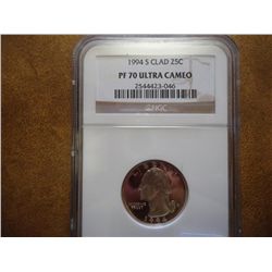 1994-S WASHINGTON QUARTER NGC PF70 ULTRA CAMEO