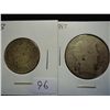Image 1 : 1893 BARBER QUARTER & BARBER HALF DOLLAR