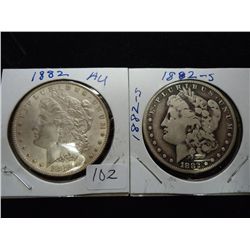 1882 & 1882-S MORGAN SILVER DOLLARS