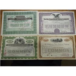 4 NEAT OLD STOCK CERTIFICATES SEE DESCRIPTION