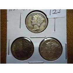 1937 P/D/S MERCURY DIMES