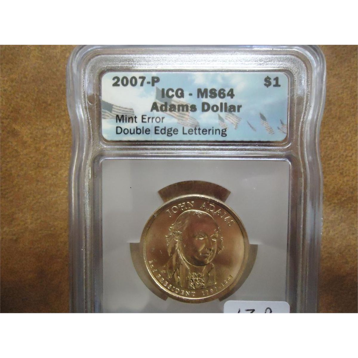 ERROR 2007-P ADAMS DOLLAR DOUBLE EDGE LETTERING
