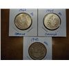 Image 1 : 1940, 62 & 64 CANADA SILVER 50 CENTS (UNC)