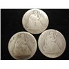 Image 1 : 1855,76 & 77-S SEATED LIBERTY HALF DOLLARS