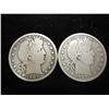 Image 1 : 1907 & 07-O BARBER HALF DOLLARS