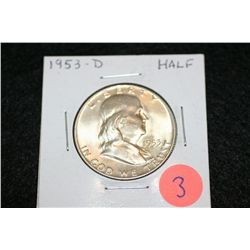 1953-D Ben Franklin Half Dollar